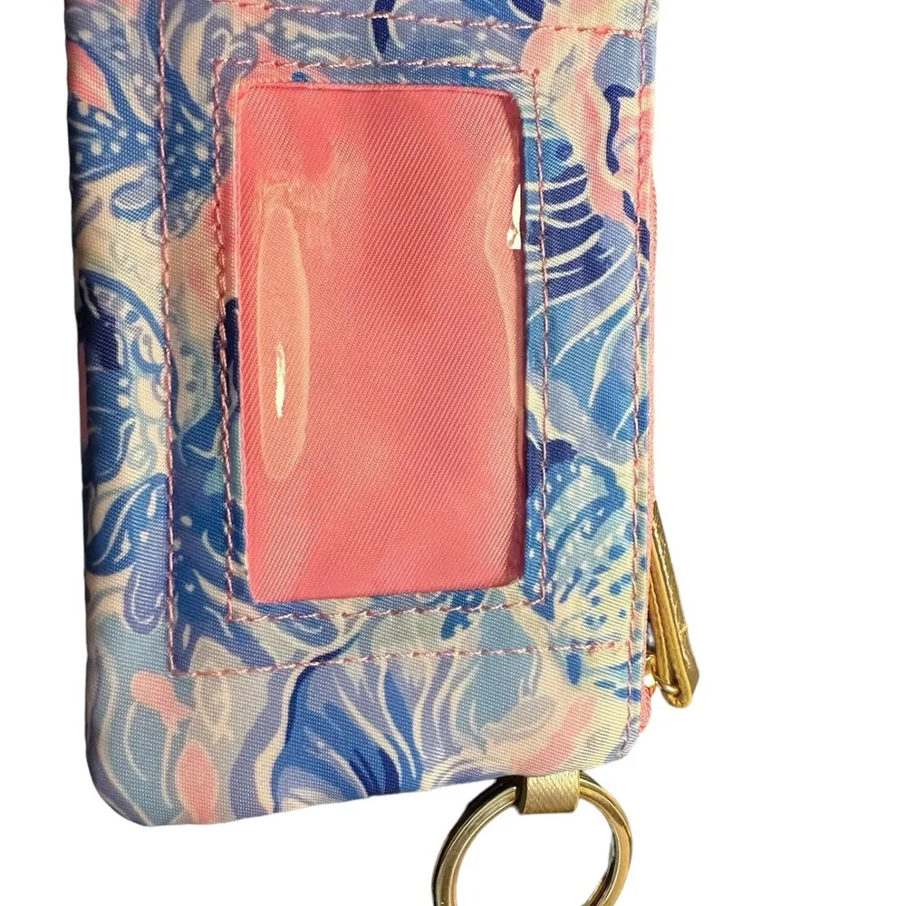 LILLY PULITZER keyring change purse/wallet with ID window NWOT